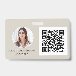 QR Code Terracotta Photo Business Card Badge