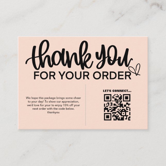 QR Code Thank For Your Purchase Package Insert (Front)