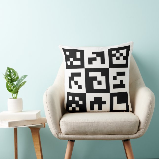 qr code throw pillow (Chair)