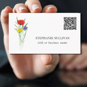 QR Code Title Business Name Wildflower  Card