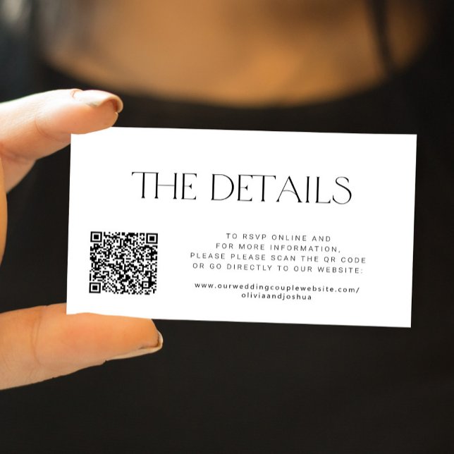 QR code to website guest wedding details Enclosure Card (Creator Uploaded)