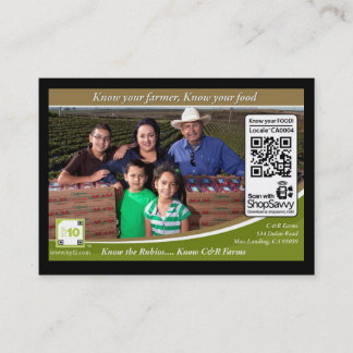 QR Code Traceable Shelftalker (Independent Farm) Business Card
