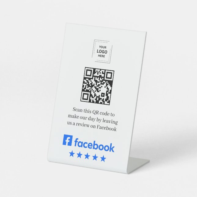 QR Code Tripadvisor Review Link Tabletop Pedestal Sign (Front)