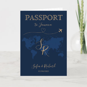 QR Code Tropical Beach Wedding Passport Carte du m