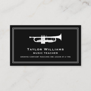 QR Code Trumpeter Trumpet Music Teacher Musician Business Card