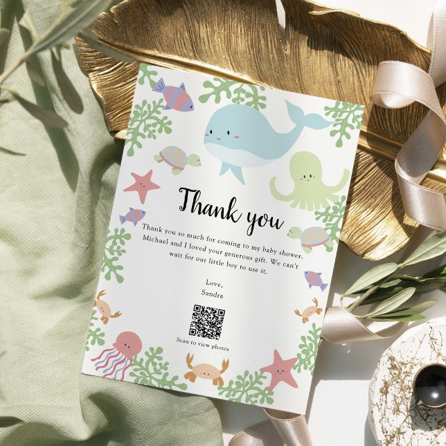 QR Code Under the Sea Baby Shower Thank you (Creator Uploaded)