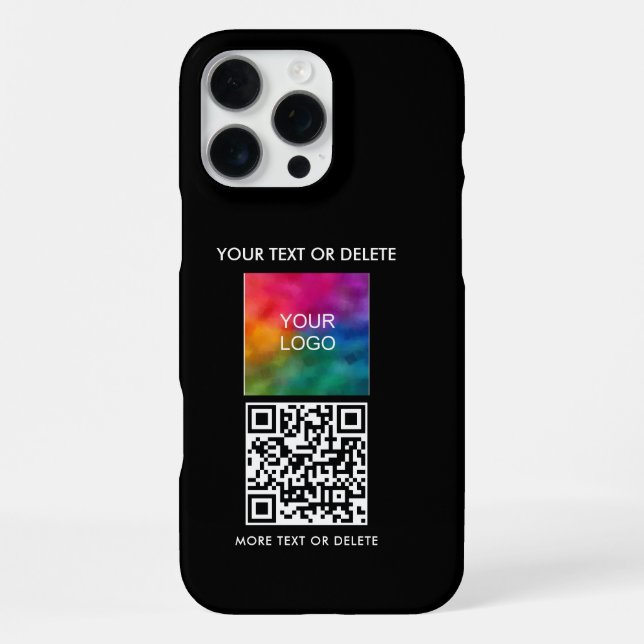 QR Code Upload Business Logo Create Your Own iPhone Case (Back)