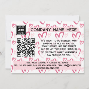 QR Code Valentine Customer Gift Holiday Card