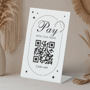 QR Code Venmo Payment Minimalist Scan to Pay Pedestal Sign