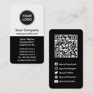 QR Code Vertical Business Card