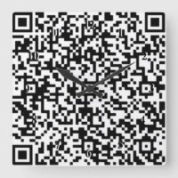 QR Code Wall Clock - Modern - Black and White Art