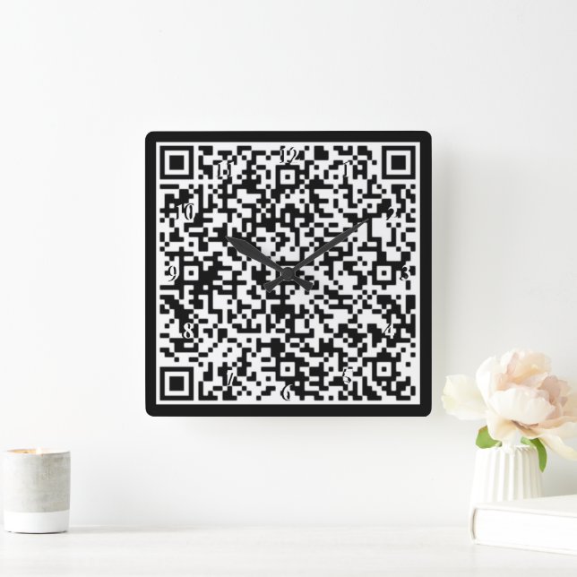 QR Code Wall Clock Personalized Your Own Design (Home)