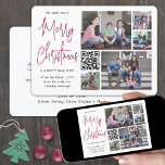 QR Code We Wish You a Merry Christmas Red 5 Photo Holiday Card<br><div class="desc">This year celebrate the joyful wonders of modern technology with a fun interactive QR code photo collage holiday card. Share five of your favourite pictures as well as an online video message, song, photo album, or other website. All text on this template is simple to personalize to include any wording,...</div>
