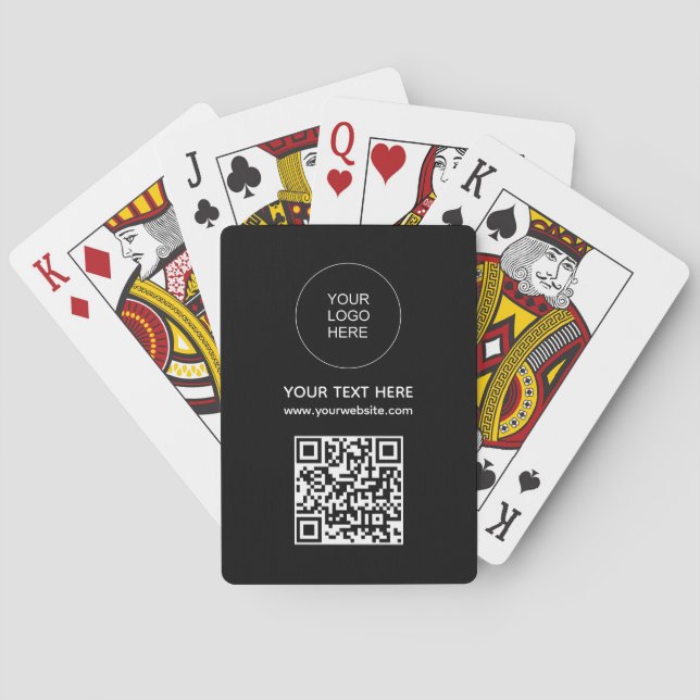 QR Code Website Address Logo Scan Barcode Custom Playing Cards (Back)