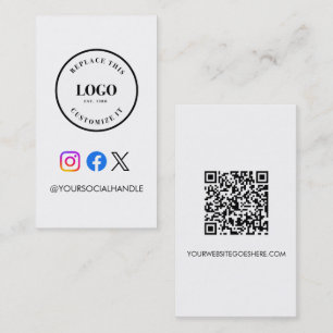 QR code website Custom logo Business Social Media Card