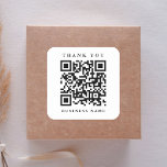 QR Code Website Link Thank You Business  Square Sticker<br><div class="desc">Simple thank you sticker with your QR code website link. For more advanced customization of this design,  please click the BLUE DESIGN TOOL BUTTON above!  Matching items are also available.</div>