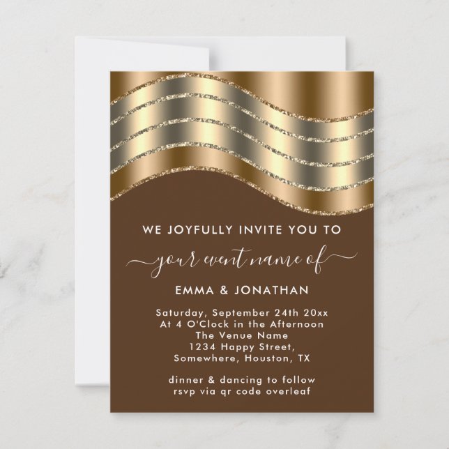 QR Code Wedding Bridal Shower Green Brown (Front)
