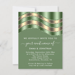 QR Code Wedding Bridal Shower Mint Green Golden