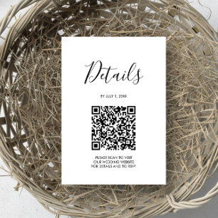 QR code Wedding Details Sage Green RSVP Card