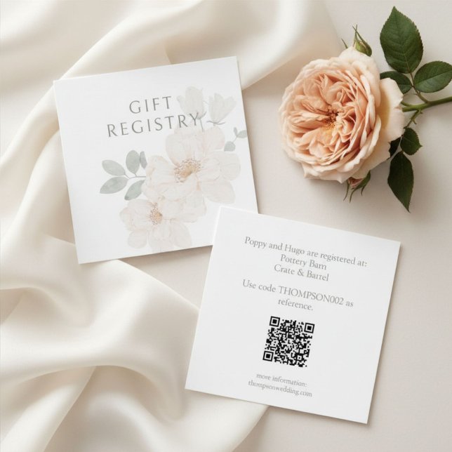 QR Code Wedding Gift Registry Enclosure Card (Creator Uploaded)
