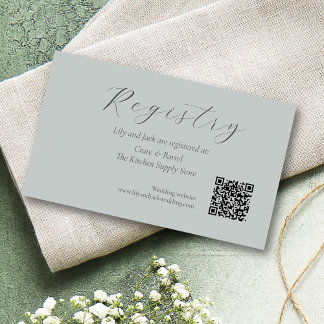 QR Code Wedding Gift Registry Enclosure Card