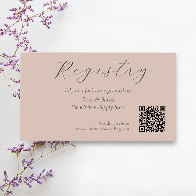 QR Code Wedding Gift Registry Enclosure Card (Creator Uploaded)