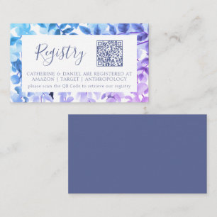 QR Code Wedding Gift Registry Watercolor Floral Enclosure Card