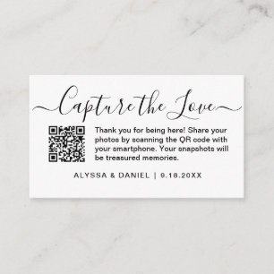 QR Code Wedding Photo Sharing Capture the love Enclosure Card