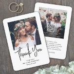 QR Code Wedding Photo Website Simple Modern Script Thank You Card<br><div class="desc">Share all the pictures of your joyful day with chic modern QR code thank you cards. The pictures and all wording on this template are simple to customize for any occasion. The QR code leads to your photographer's website or other online location where wedding guests can view your photos. If...</div>