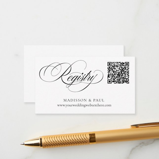 QR Code Wedding Registration Receivable Card (Front/Back In Situ)