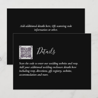 QR Code Wedding RSVP Details Gifts Hotel Website Enclosure Card