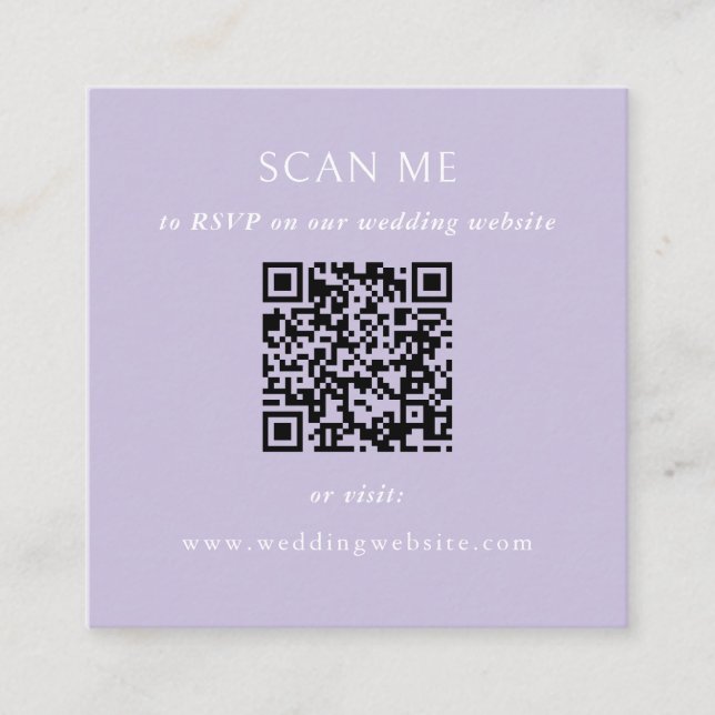 QR Code Wedding Website Enclosure Card (Front)