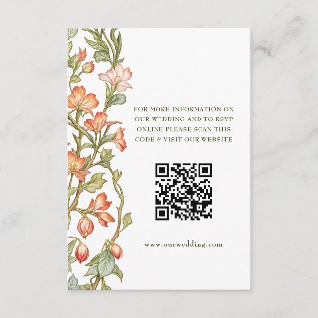 QR Code Wedding Website Info Enclosure (Front)