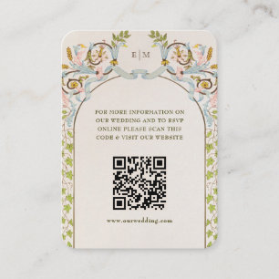 QR Code Wedding Website Info Enclosure Card