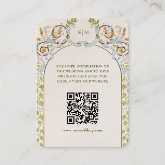 QR Code Wedding Website Info Enclosure Card