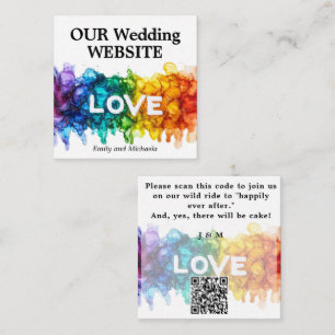 🌈 QR code Wedding Website LGBTQ Painted With Love Enclosure Card