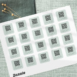 QR Code Wedding Website Names Mint Square Sticker<br><div class="desc">QR Code Wedding Website Names Mint. The text can be easily personalised. You can also change background and text colours to match your wedding theme if you wish via the Customize Further option. Your QR code will be automatically generated to update the sample code in the design, when you simply...</div>