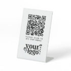 QR Code White Menu Logo Contactless Modern Cafe
