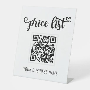 QR Code White Modern Business Pedestal Sign