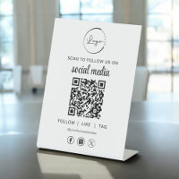 QR Code White Scan To Follow Us on Social Network