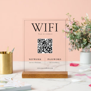 QR Code WIFI Network Scan to Connect Sign