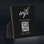 QR Code Wifi Scan to Connect Custom Branded Black Plaque<br><div class="desc">QR Code Wifi Scan to Connect Custom Branded Black plaque. Create a user-friendly document featuring your network and password information, ideal for various settings like hotels, offices, companies, rental homes, guest rooms, or any place where internet access details need to be shared. Tailor the background colour to align with your...</div>