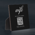 QR Code Wifi Scan to Connect Custom Branded Black Plaque<br><div class="desc">QR Code Wifi Scan to Connect Custom Branded Black plaque. Create a user-friendly document featuring your network and password information, ideal for various settings like hotels, offices, companies, rental homes, guest rooms, or any place where internet access details need to be shared. Tailor the background colour to align with your...</div>