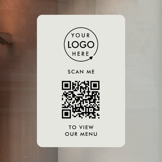 QR Code Window Cling | Menu Vinyl Decal Sign (Branded interactive QR code menu window clings for restaurants, bars, cafes & hospitality events!)
