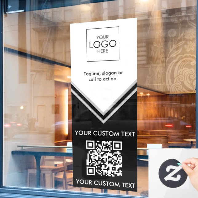 QR Code Window Decal Your Logo Large Window Cling (Cafe Window)