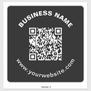QR Code with Business Name Bold Circular Text