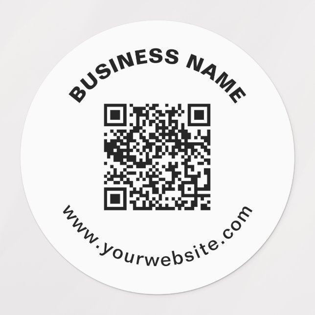 QR Code with Business Name Bold Circular Text (Design 1)