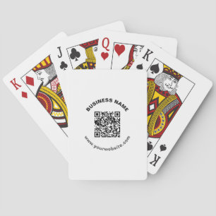 QR Code with Business Name Bold Circular Text Playing Cards