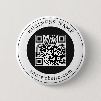 QR Code with Business Name Editable 2 Inch Round Button