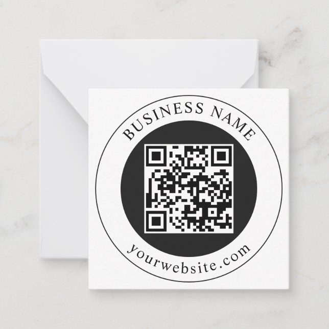 QR Code with Business Name Editable Card (Front)